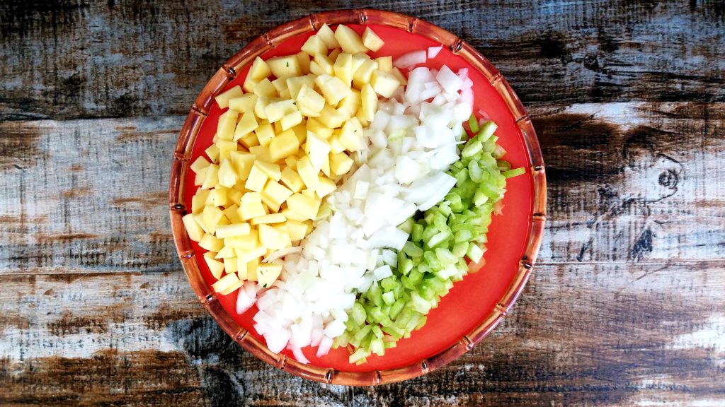 apples, celery and onions for stuffing