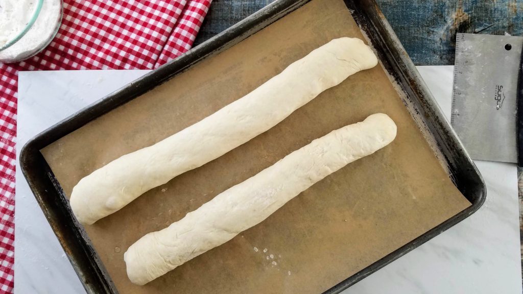 no knead french bread rolls prior to baking