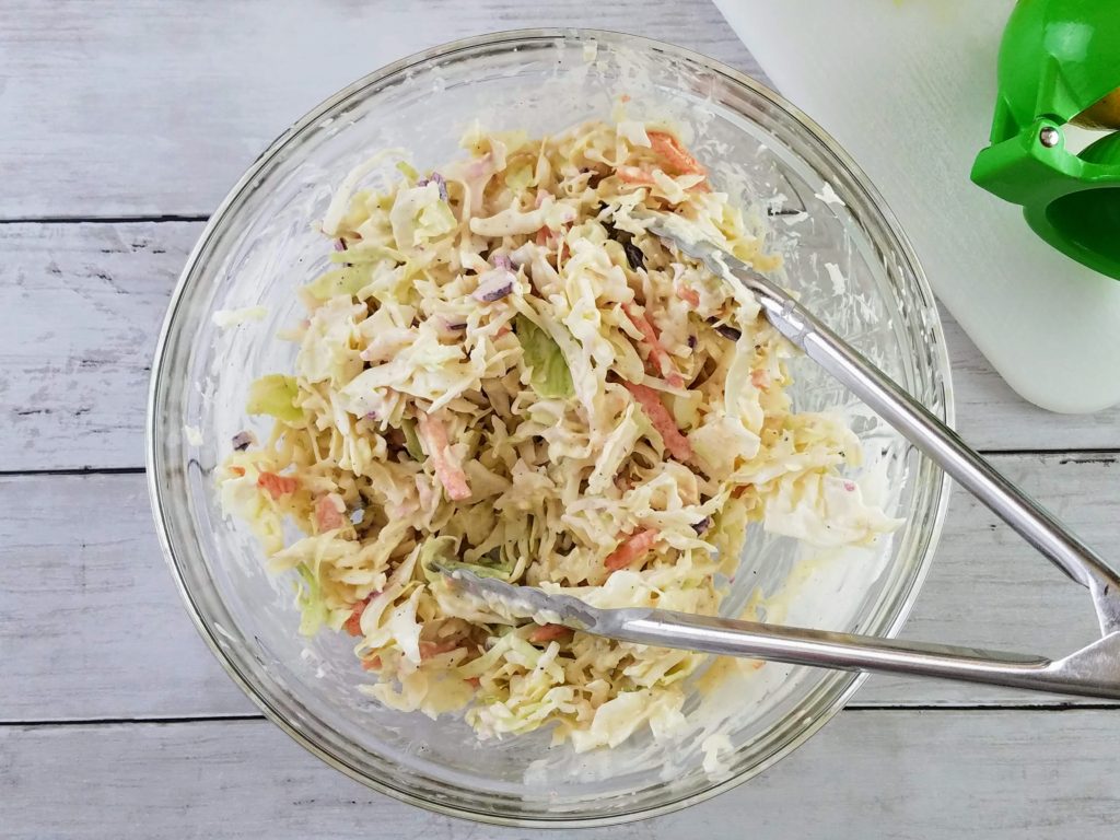 creamy coleslaw is a great side dish for barbecue chicken