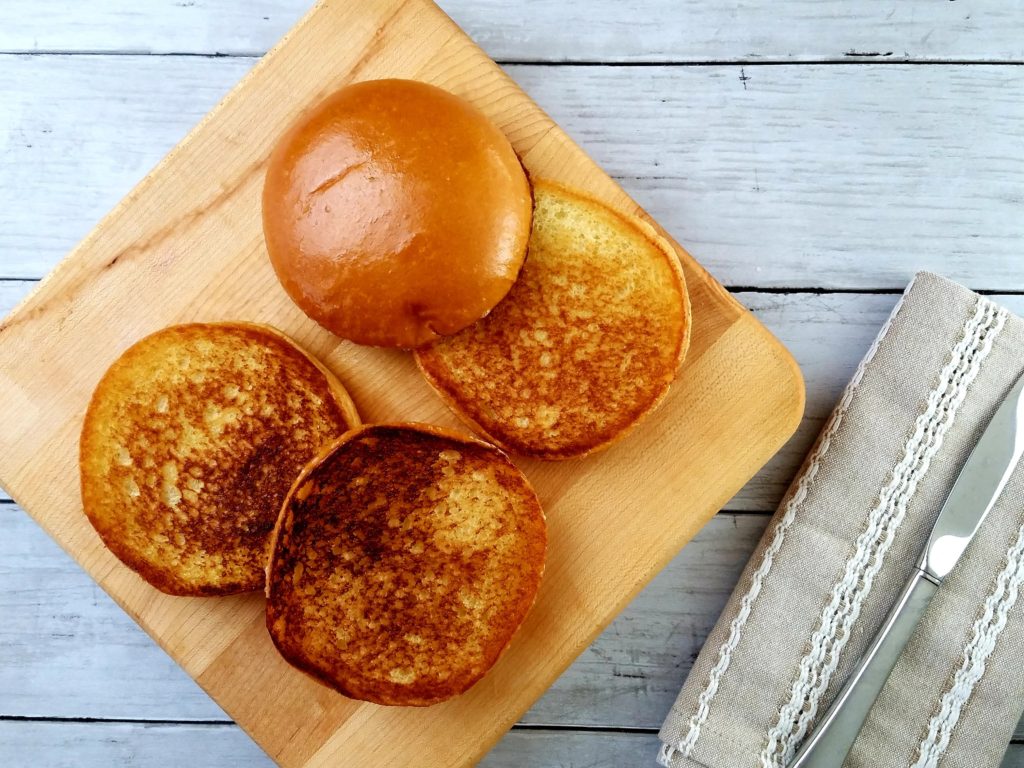 Buttered and toasted Brioche rolls
