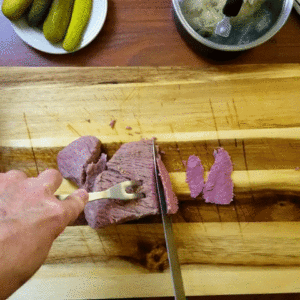 slice the corned beef