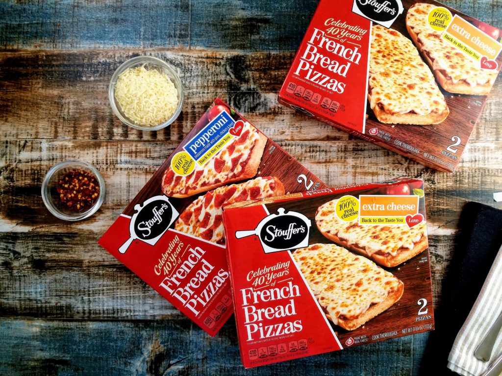 stouffers french bread pizzas pepperoni and extra cheese boxes