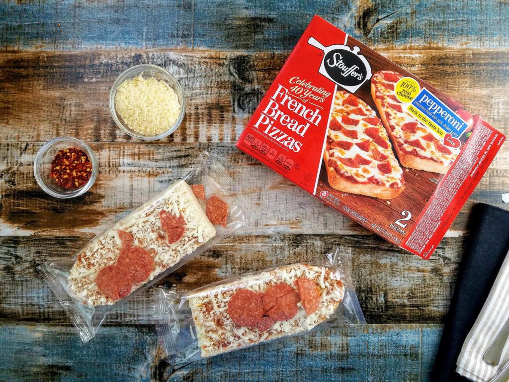 Stouffers french bread pepperoni pizzas in packaging