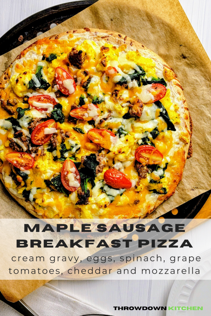 maple sausage breakfast pizza